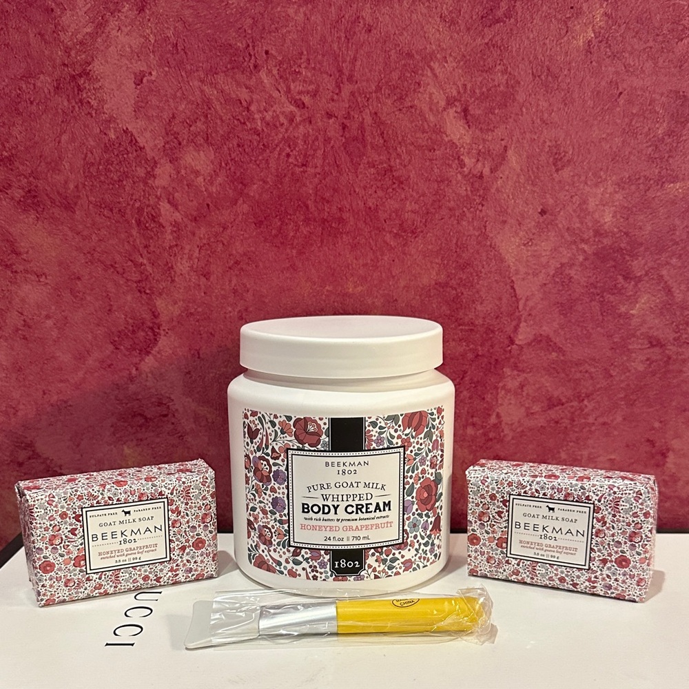 BEEKMAN 1802 Pure goat milk Whipped Body Cream and Soap gift holiday Set,new